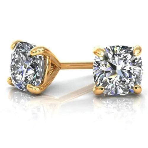 0.25-2.00 CT Cushion Cut Diamonds - Stud Earrings