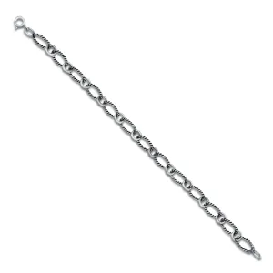 925 Sterling Silver Rope Link Chain Bracelet