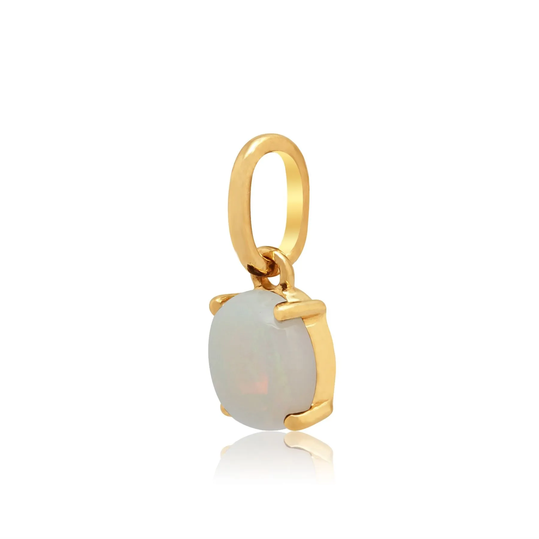 Amour Damier 9ct Gelbgold 0.50ct Klaue Satz Cabochon Opal Anhänger auf 45cm Kette von Gemondo