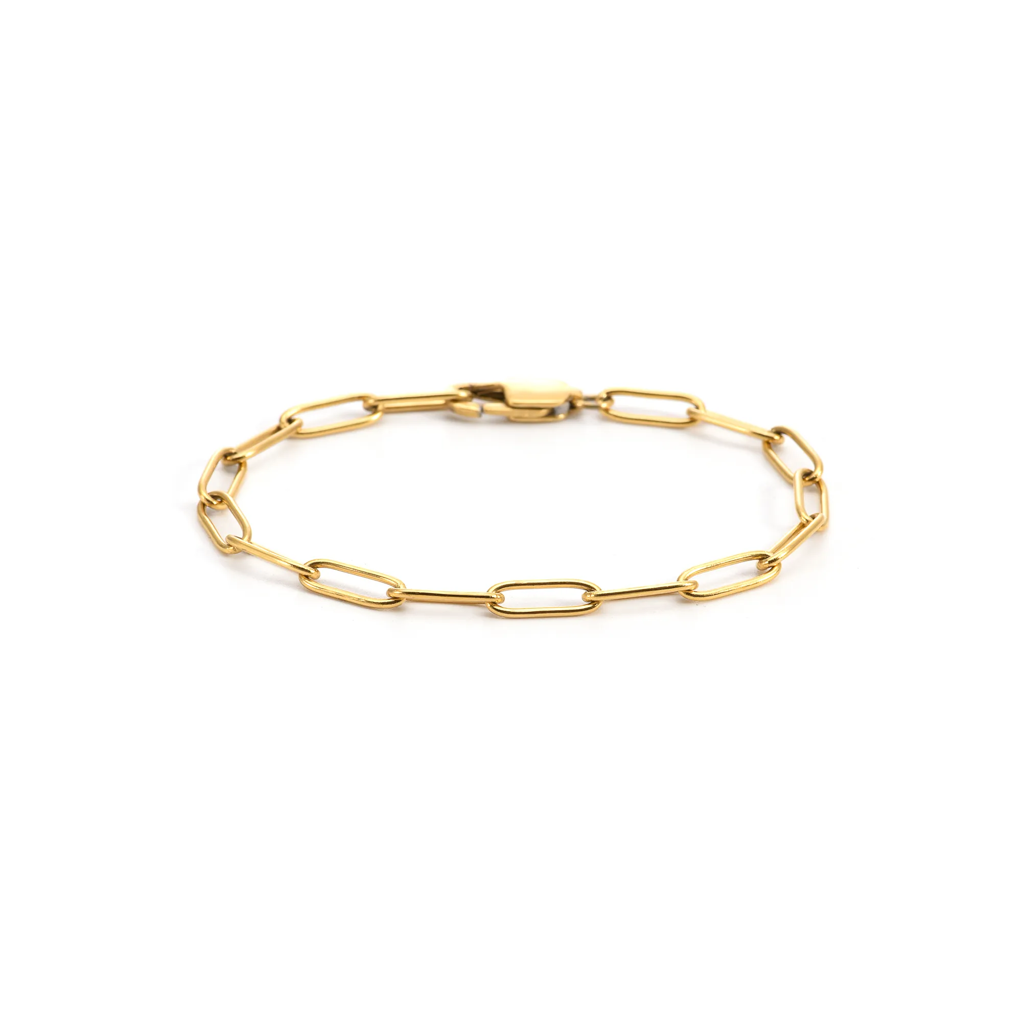 C011G Oval Paperclip Link Chain Necklace and Bracelet Set