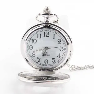 Carved Hollow Retro Watch Men's Fashion Necklace Ornament Quartz Watch Pocket Watch Flip Large Pocket Watch