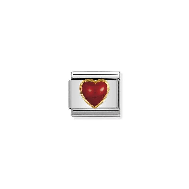 Composable Classic Link Heart With Red Coral