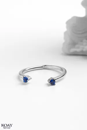 Double Blue Zircon Ring