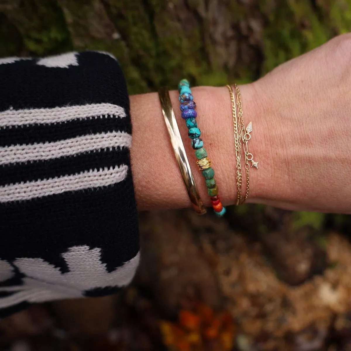 Dragon Skin Cubed Turquoise Bracelet