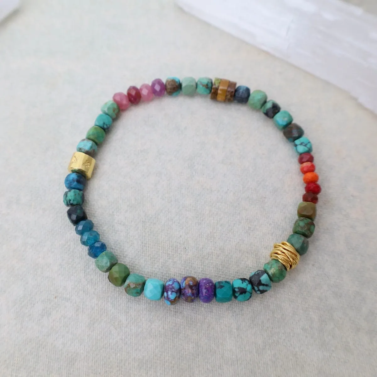 Dragon Skin Cubed Turquoise Bracelet