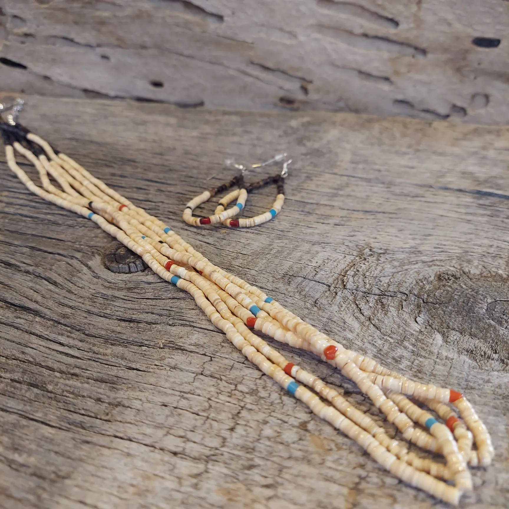 Heishi Necklace and Earrings Set