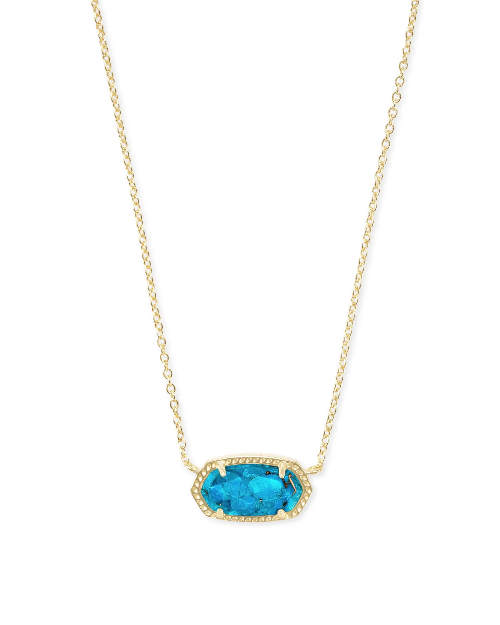 Kendra Scott Elisa Gold Pendant Necklace in Bronze Veined Turquoise