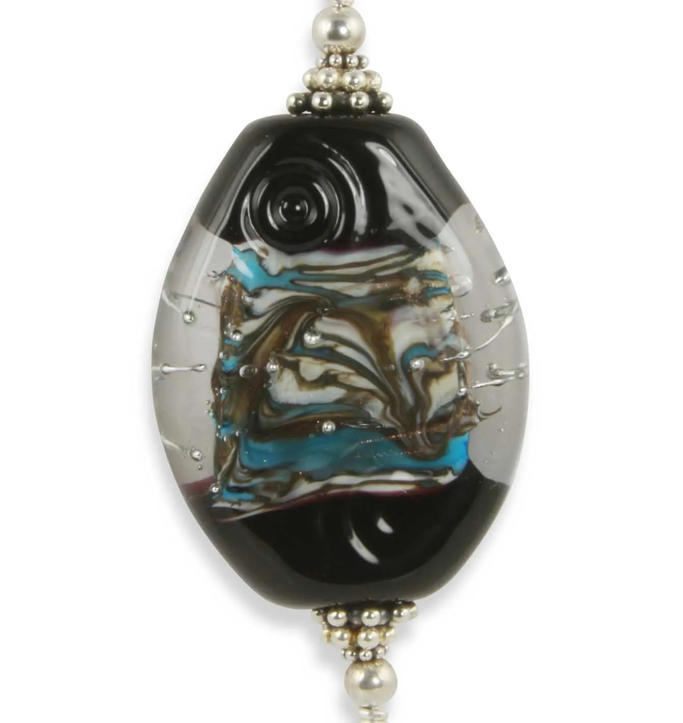 Laguna Blue Lampwork Bead Necklace