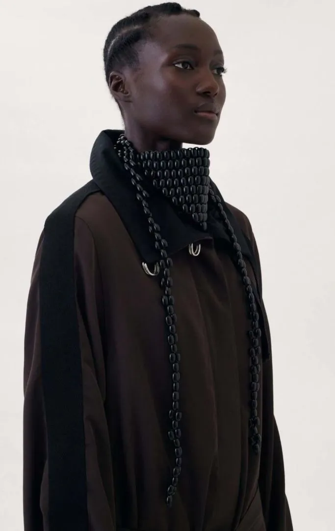 Lemaire spring '22 wood pearl bandana, black