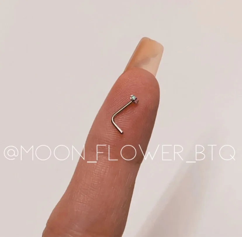 Lilac Opal L Shaped Nose Ring