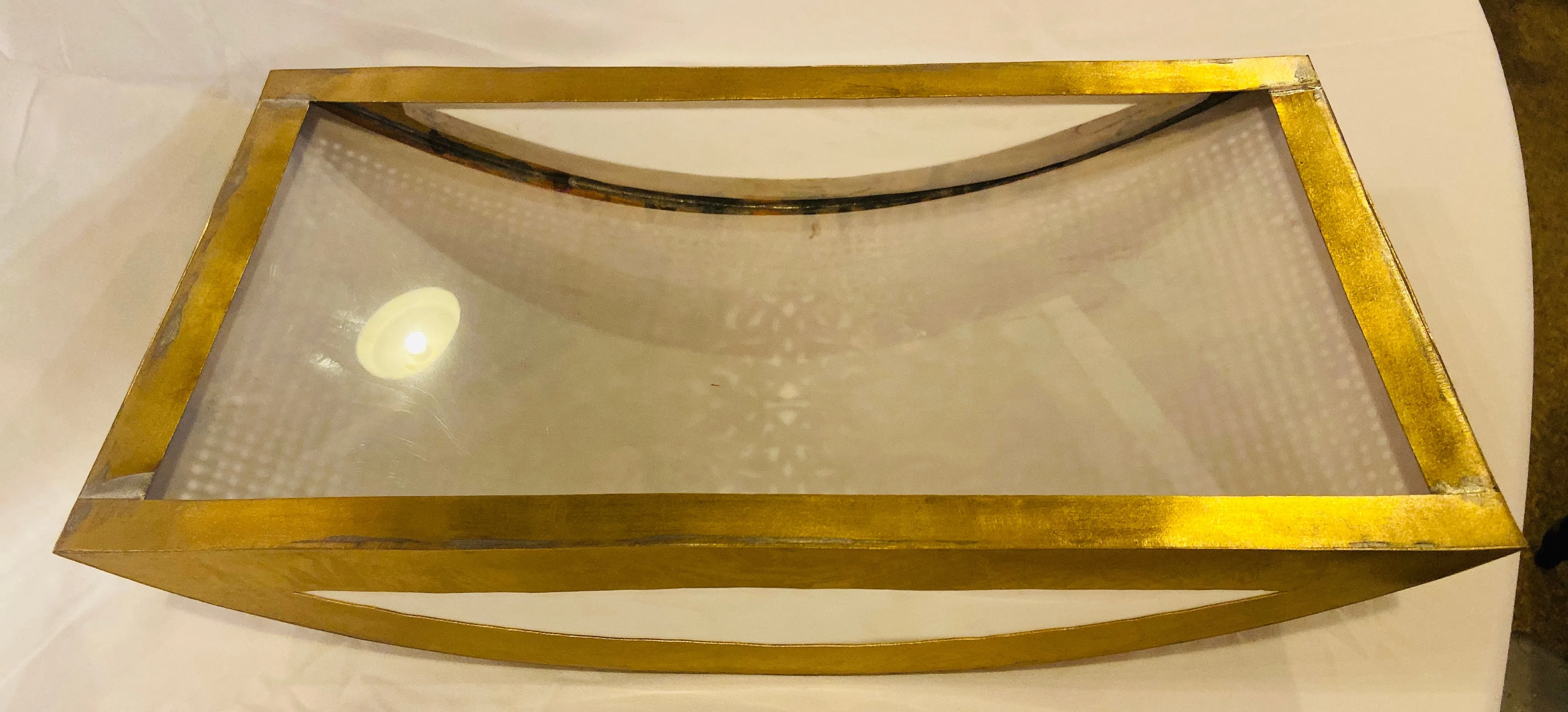 Moroccan Wall Sconce or Lantern in Gold Brass, a Pair