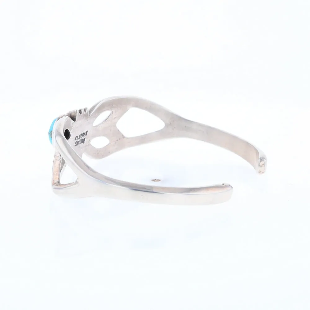 Native Silver Turquoise Butterfly Cuff Bracelet