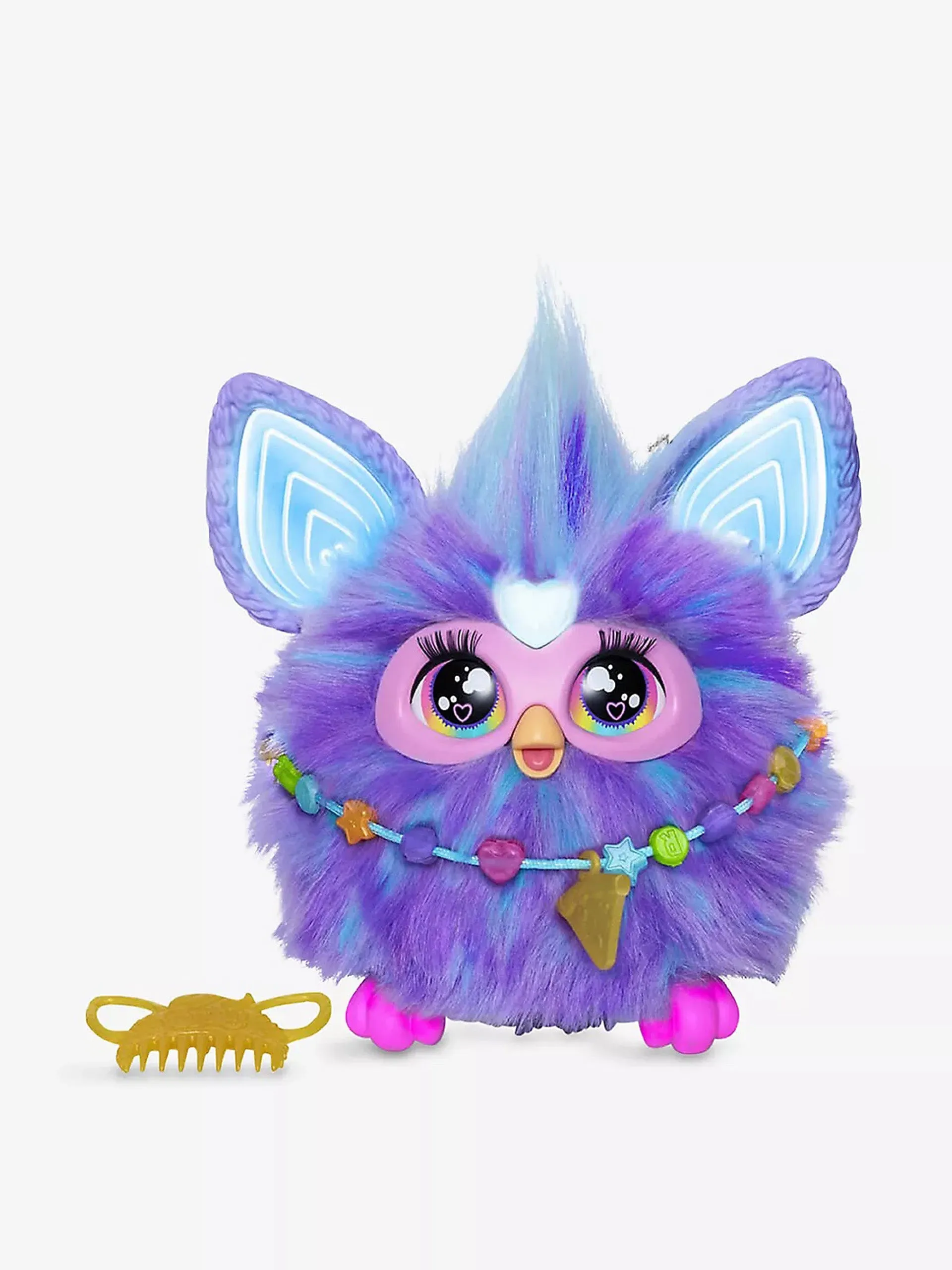 Purple interactive soft toy