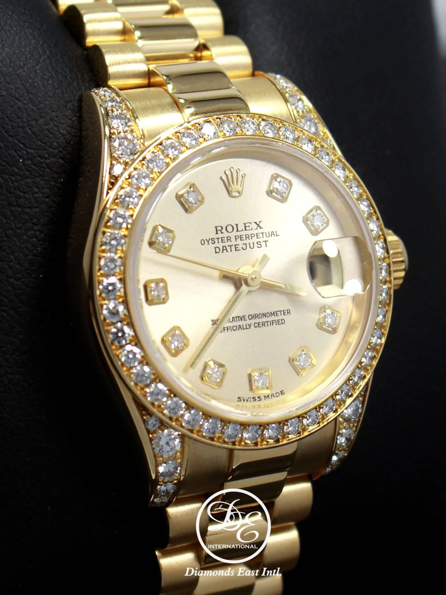 ROLEX President Crown Collection 179158 18K Yellow Gold All Factory Diamonds