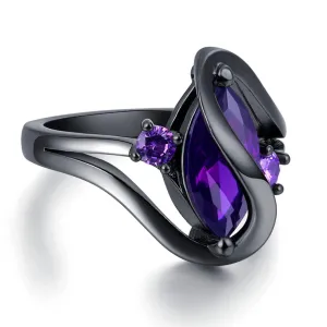 Vintage Purple Zircon Crystal Rings