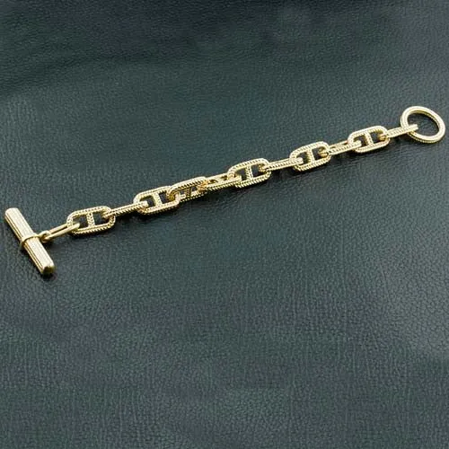 Yellow Gold Anchor Link Bracelet
